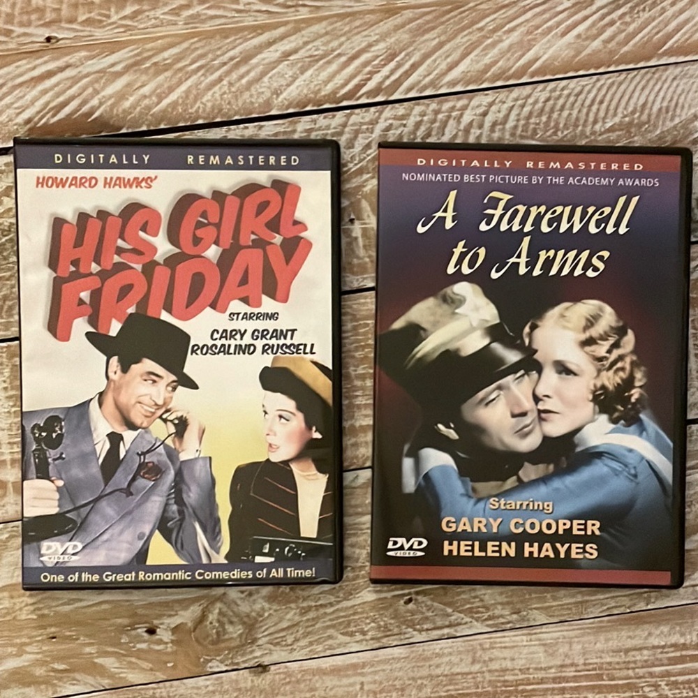 2 Classic DVDs 📀 $10 His Girl Friday & A Farewell to Arms
